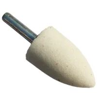 圆锥带柄刚玉磨头 30×40×6mm 白色 误差10%