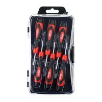 6件 带磁精密十字一字钟表螺丝刀批组套 HHT-PSS06 CRV刀杆 TPR手柄 塑盒