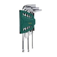 公制加长球头内六角扳手组套 SATA-09105 9件 1.5~10mm 塑架