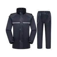 韩版时尚反光雨衣套装 YW883 3XL 深藏青