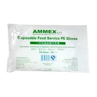 AMMEX/爱马斯 一次性PE手套 PGLOVE100C-2 均码 透明 无粉 1袋