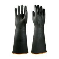 ANDANDA/安丹达 耐酸碱天然乳胶手套 10368 均码 黑色 45±1.5cm 1双